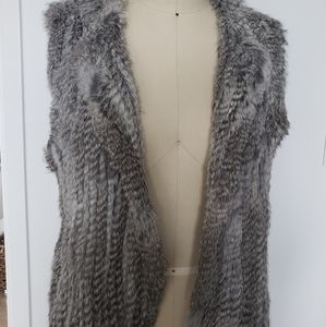 525 knit Rabbit Fur Vest